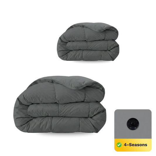 Couette Zelesta Comfort Uni 4 saisons - Gris Pierre