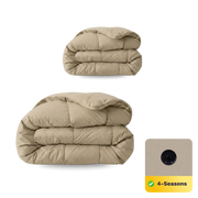 Couette Zelesta Pure Uni Cotton 4 Saisons - Taupe Blush