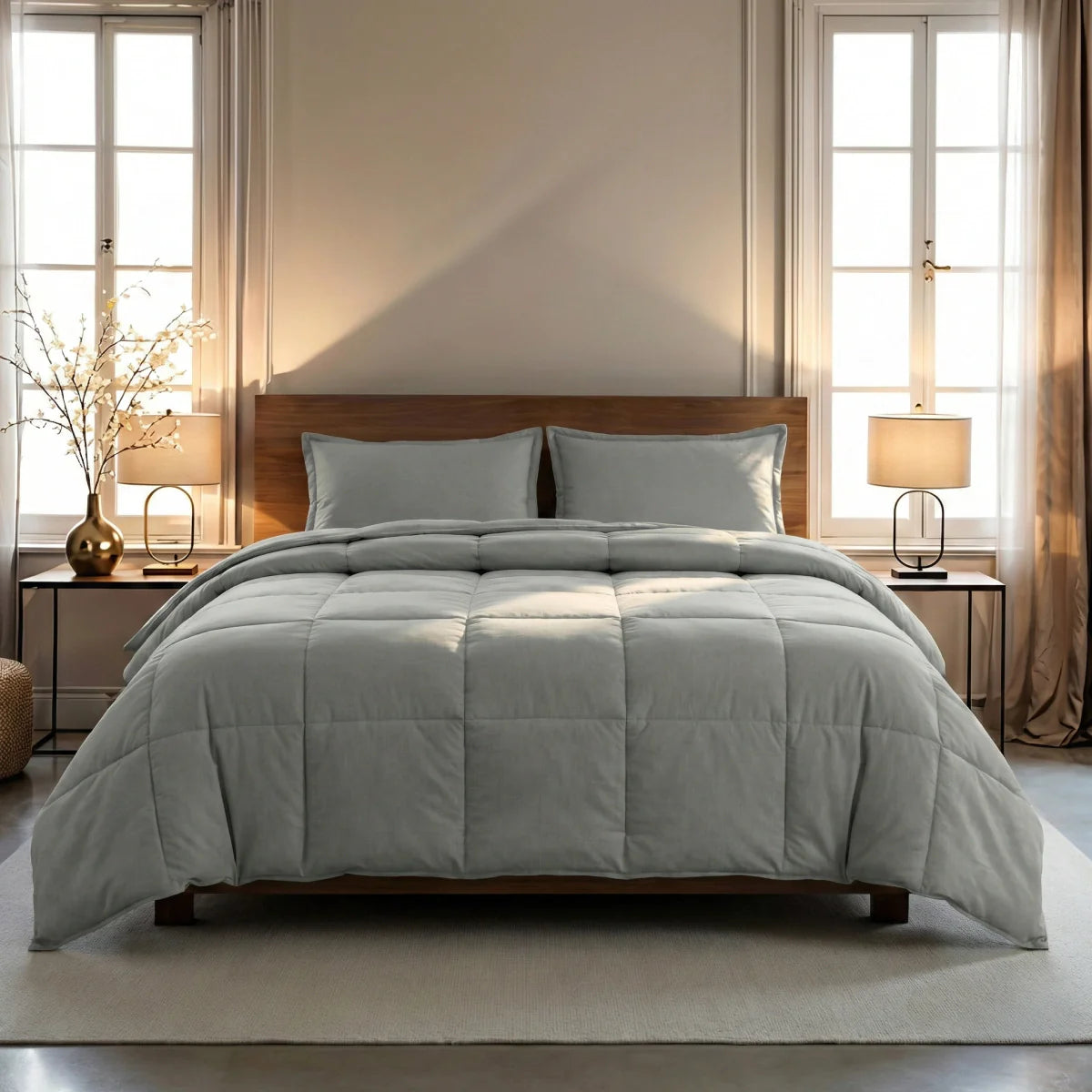 Couette Zelesta Pure Uni Cotton - Gris Matin