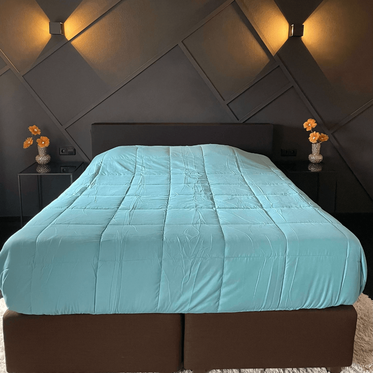 Zelesta Everyday Duo Couette - Gris Clair & Vert Mer
