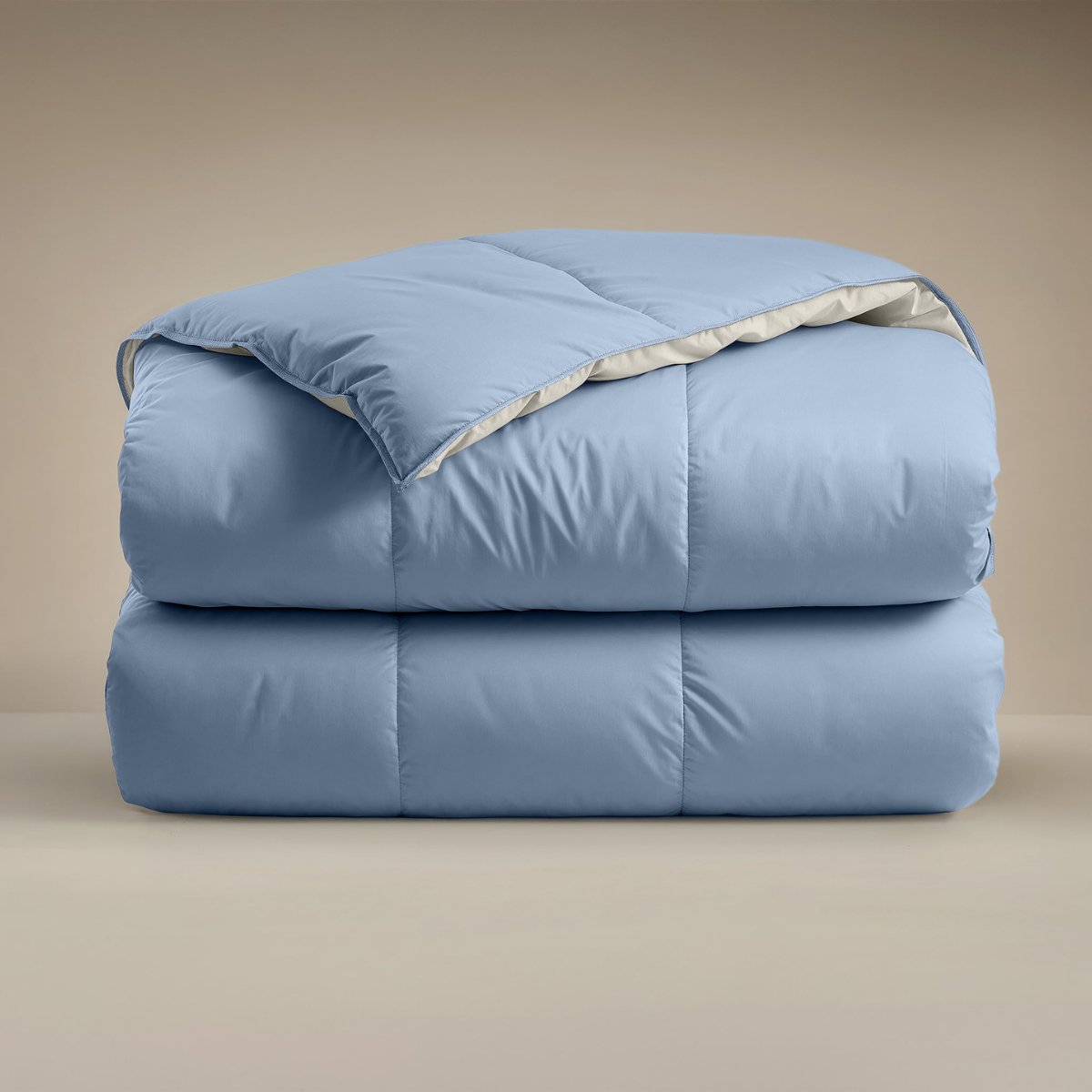 Couette Zelesta Deluxe Duo en coton percale - Bleu rêve et crème