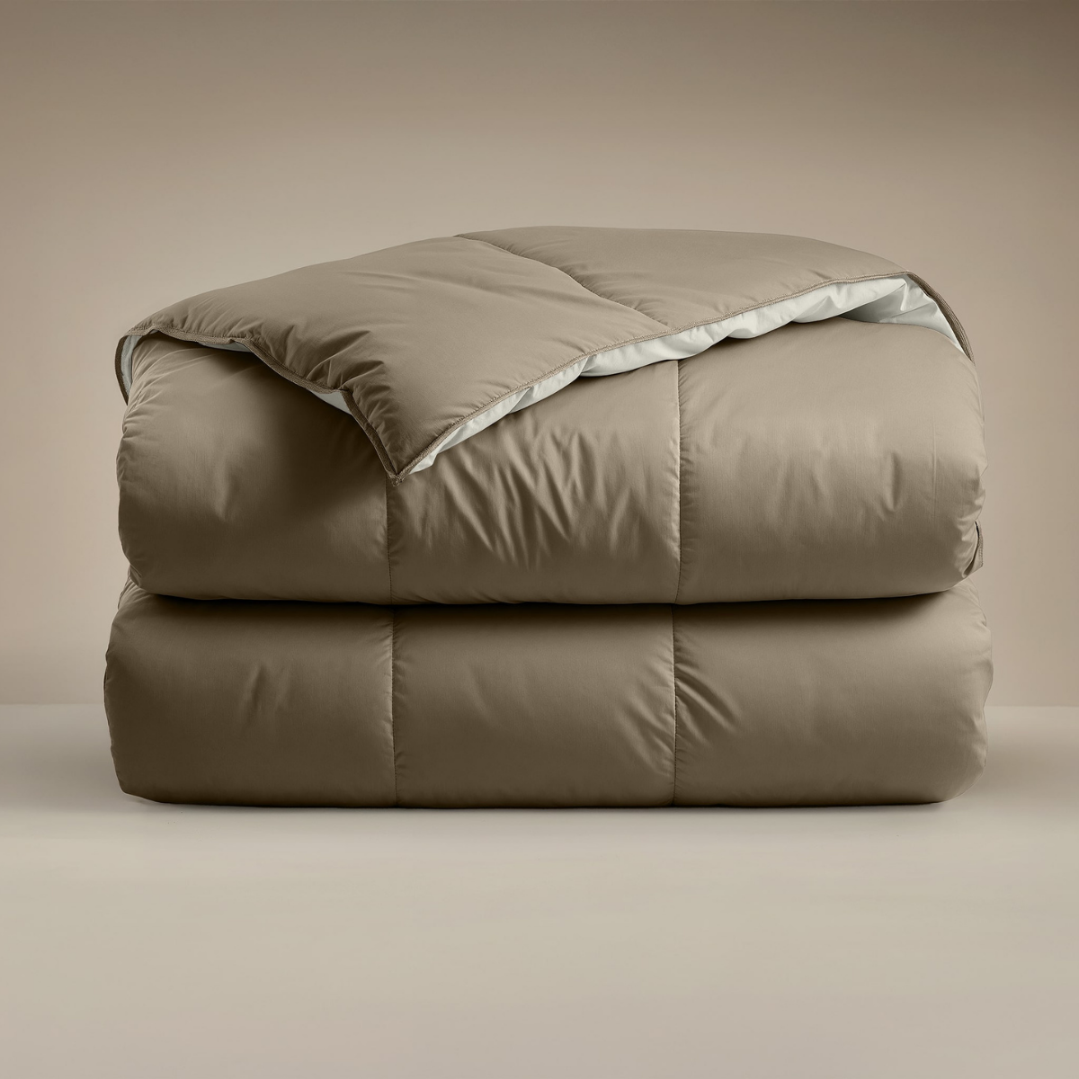 Couette Zelesta Deluxe Duo en coton percale - Taupe et crème