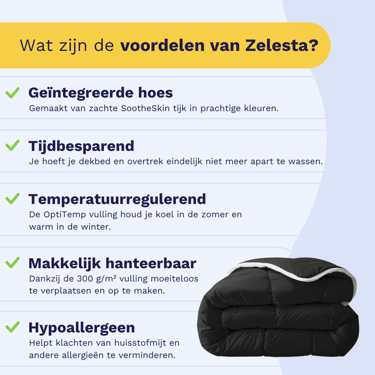 Zelesta Everyday Uni Couette - Noir