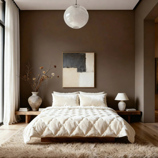 Couette uni en flanelle spéciale Zelesta - Beige