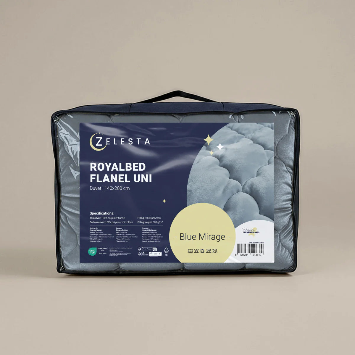 Couette uni en flanelle spéciale Zelesta - Bleu