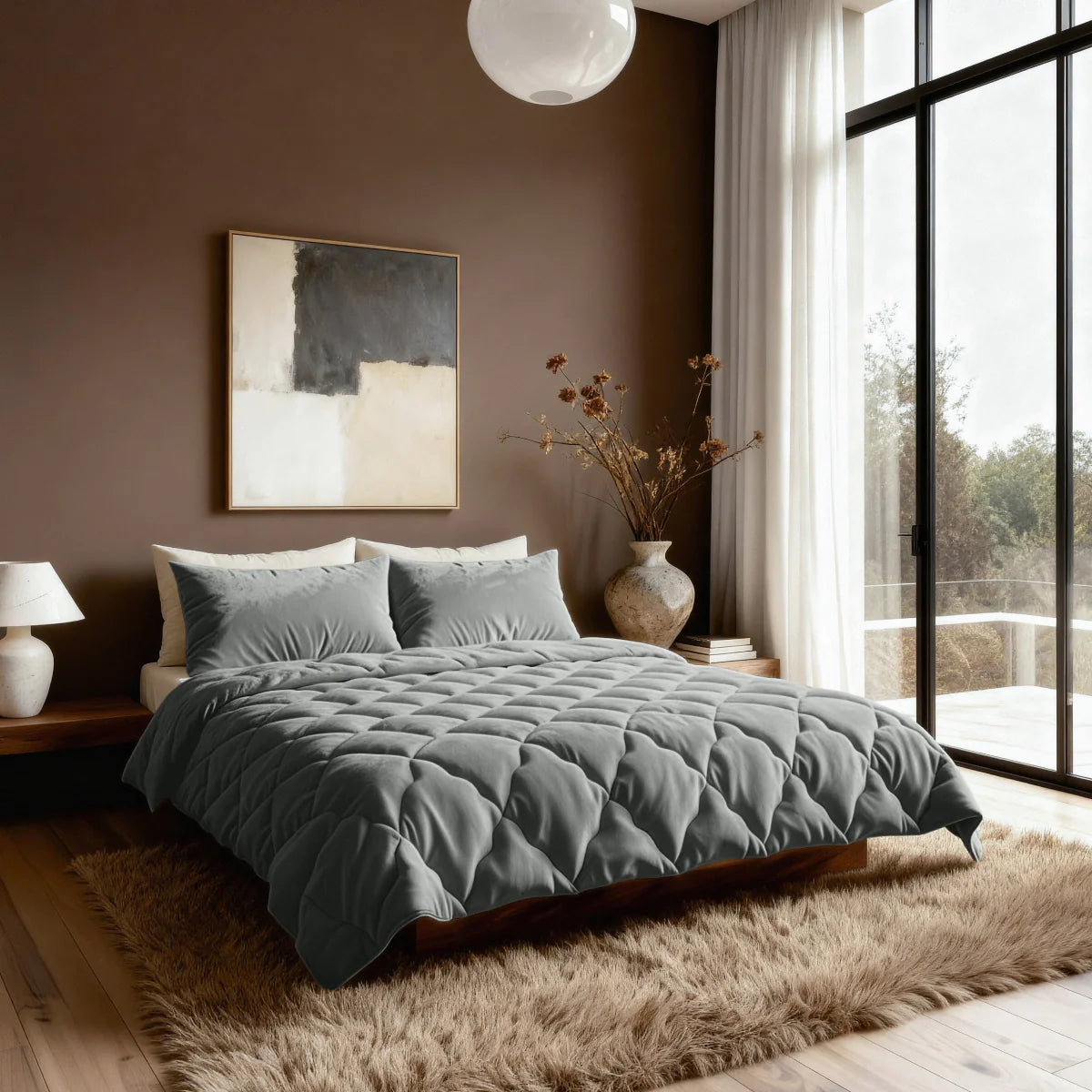 Couette uni en flanelle spéciale Zelesta - Kaki