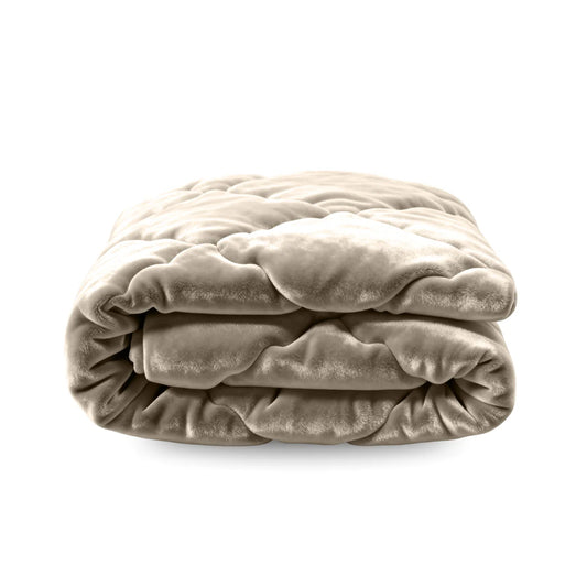 Couette uni en flanelle spéciale Zelesta - Taupe