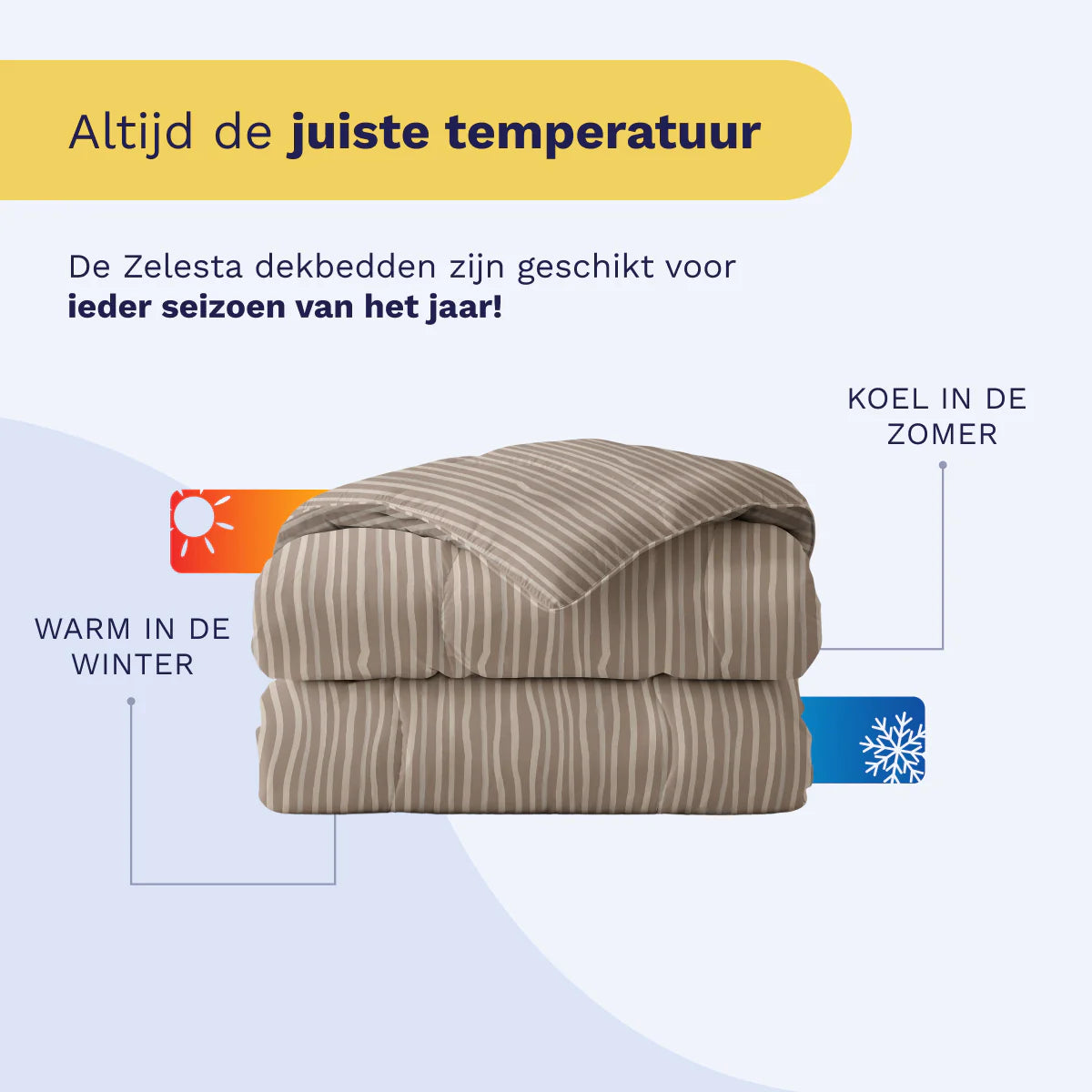 Couette en coton Zelesta Pure Design - Rayures marron