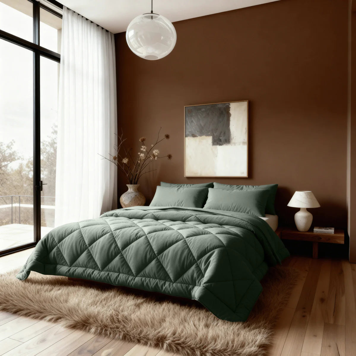 Couette Zelesta Comfort Uni Diamond - Verte