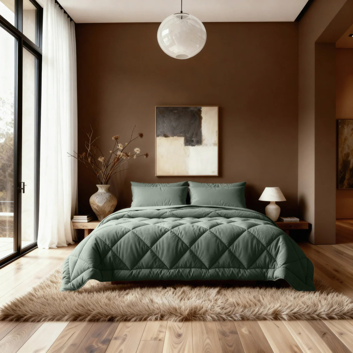 Couette Zelesta Comfort Uni Diamond - Verte