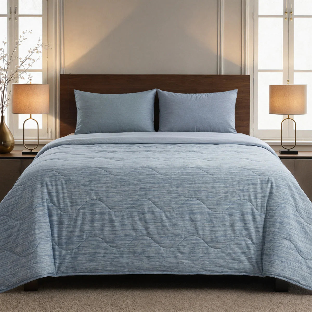Couette d'été Zelesta Special Cooling Blend - Bleu Serein