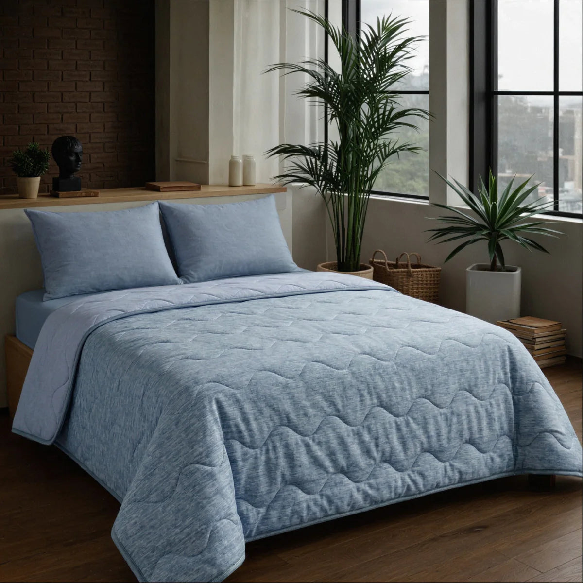 Couette d'été Zelesta Special Cooling Blend - Bleu Serein