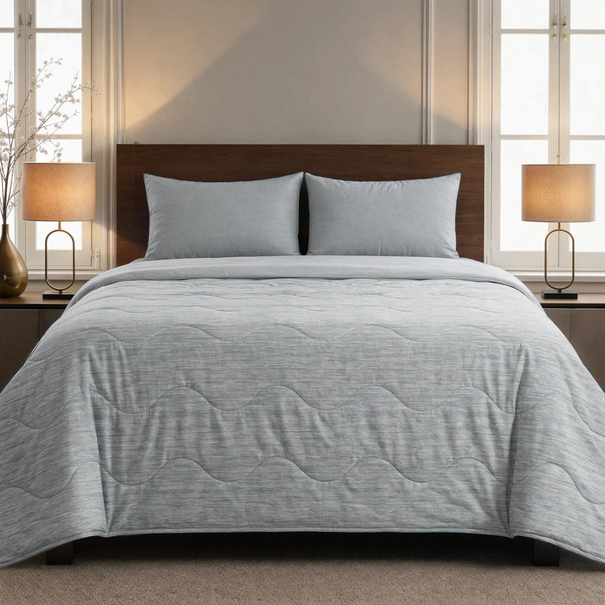 Couette d'été Zelesta Special Cooling Blend - Lin gris chaud