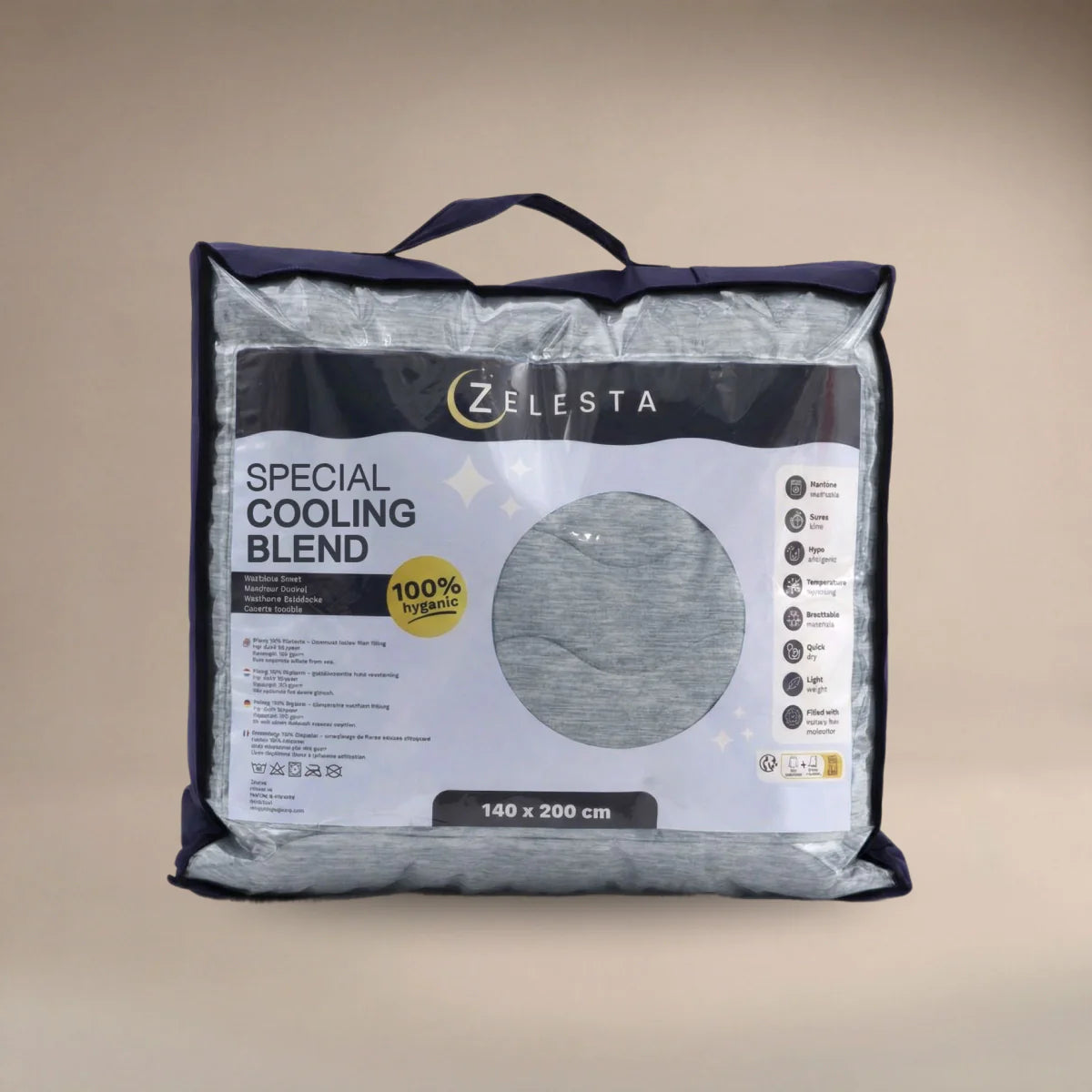 Couette d'été Zelesta Special Cooling Blend - Lin gris chaud