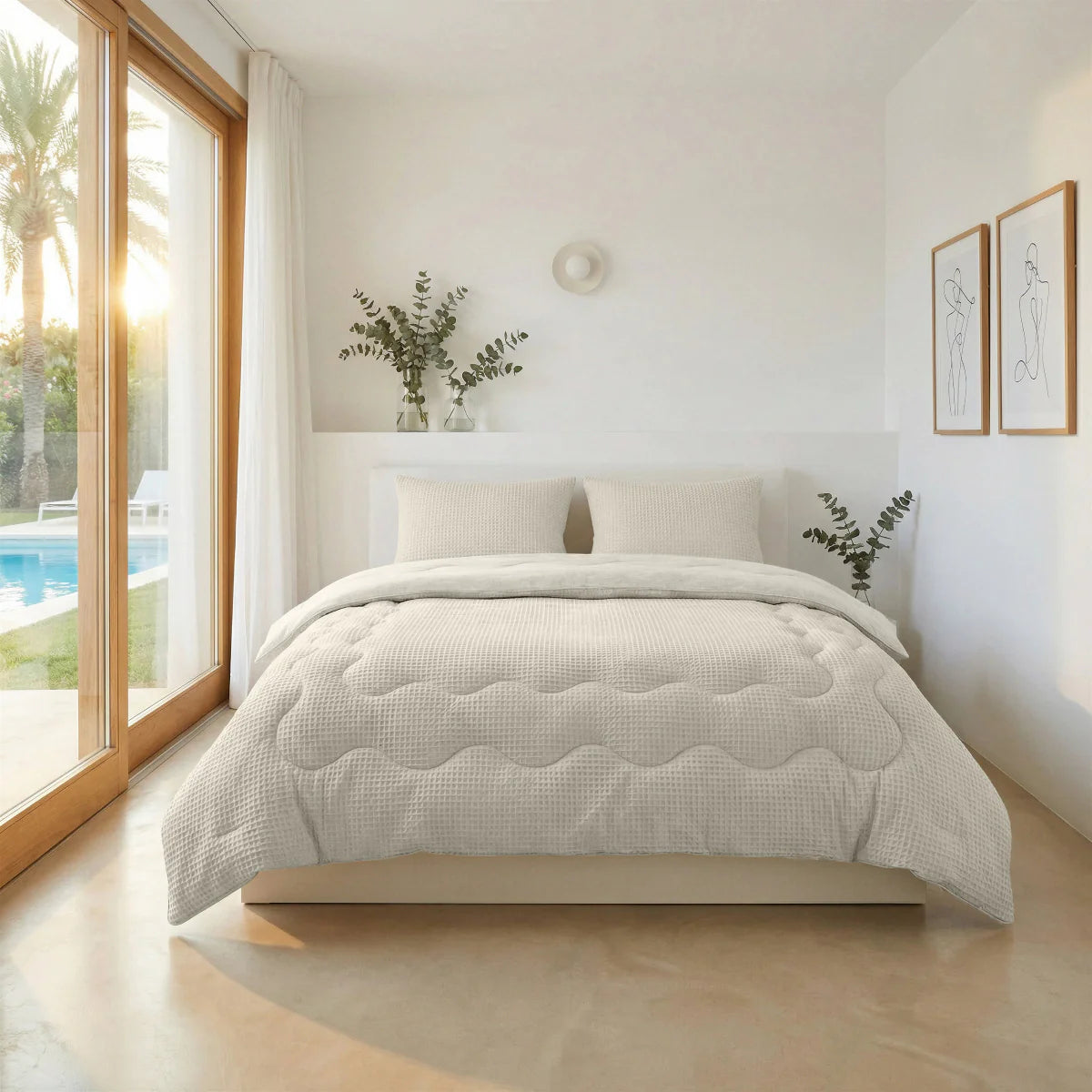 Couette d'été apaisante spéciale Zelesta Cooling - Blanc crème