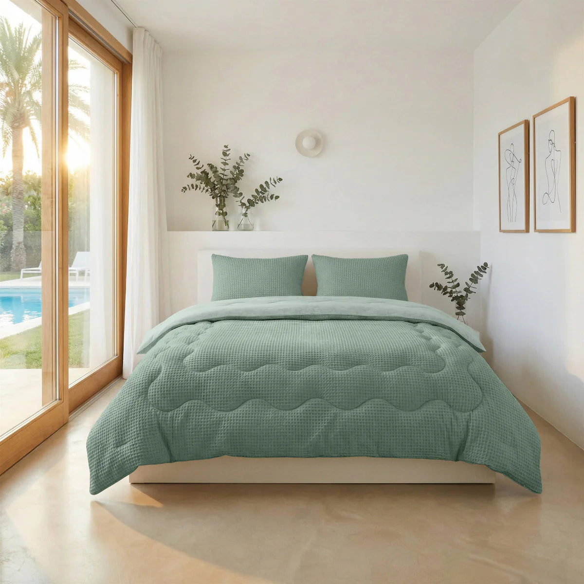 Couette d'été apaisante Zelesta Special Cooling - Vert sauge