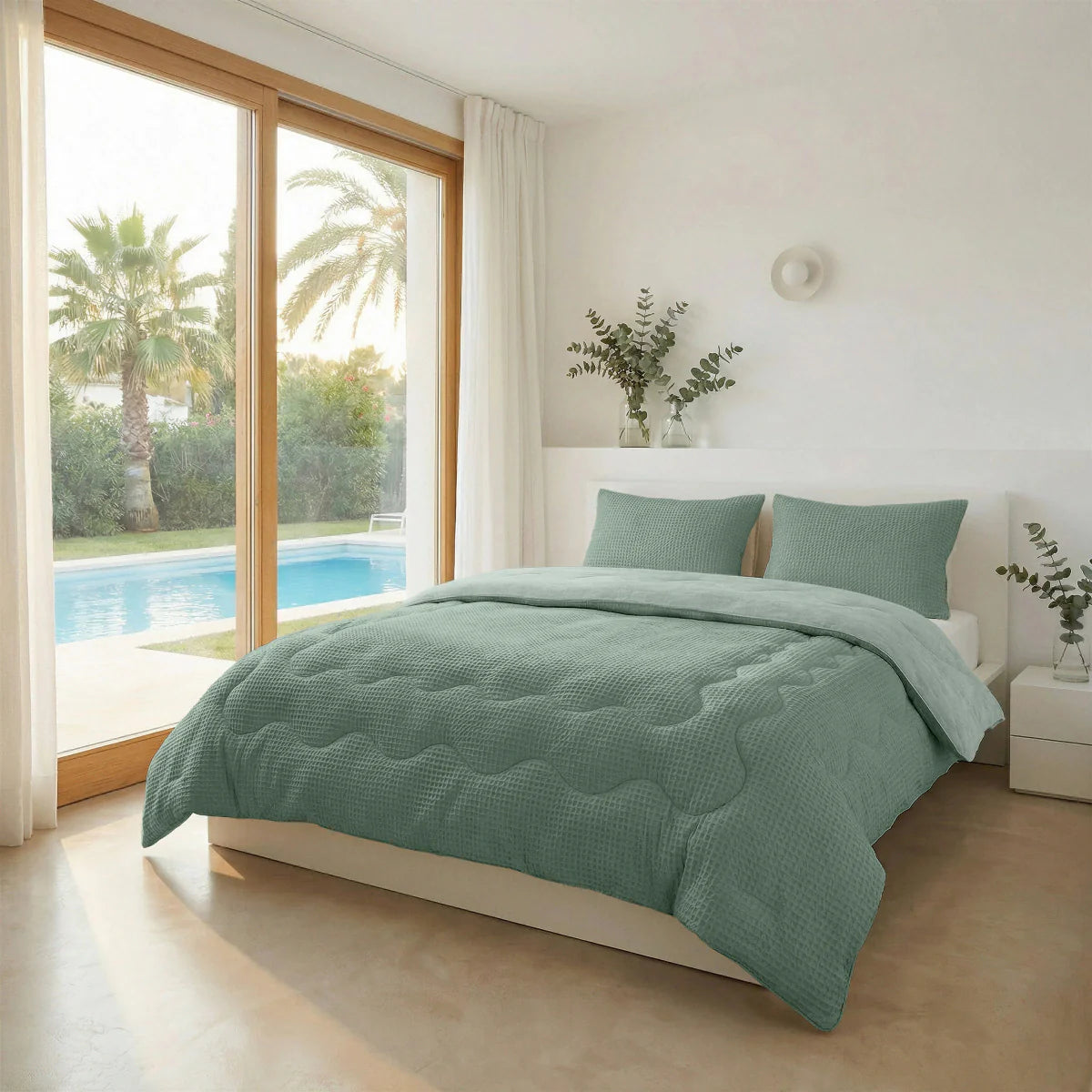 Couette d'été apaisante Zelesta Special Cooling - Vert sauge