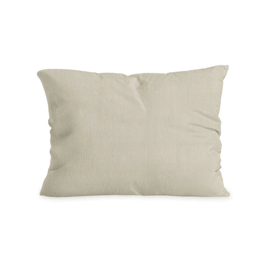 Ensemble de 2 taies d'oreiller Zelesta Special en seersucker - Beige lait d'amande