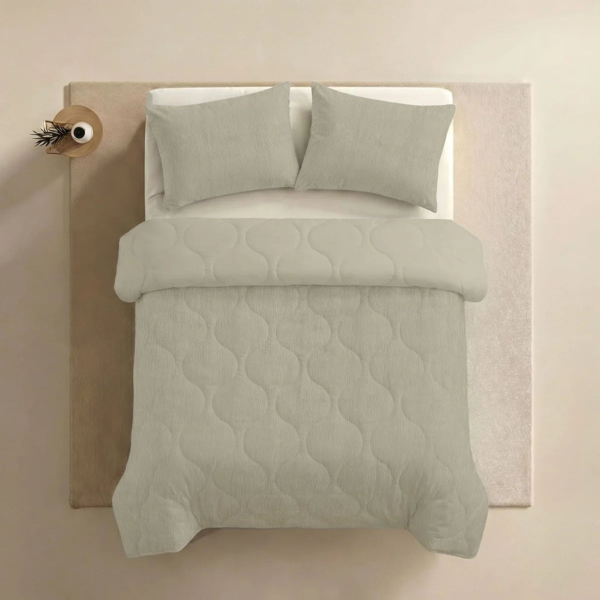 Zelesta Special Seersucker Pillowcase Set Of 2 - Almond Milk Beige