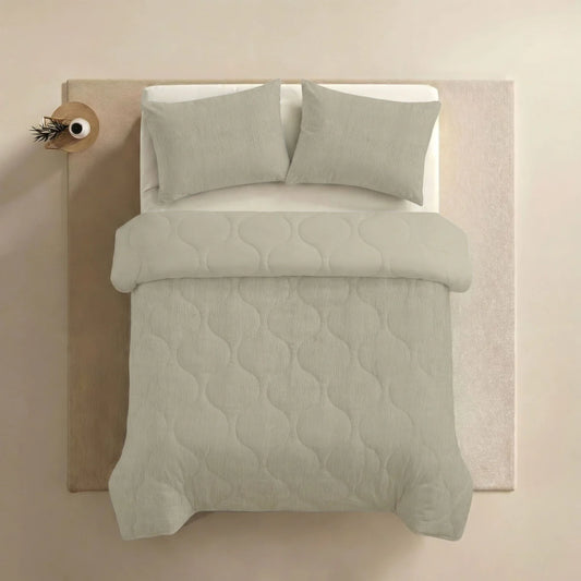 Zelesta Special Seersucker Kissenbezug-Set, 2 Stück – Mandelmilch Beige