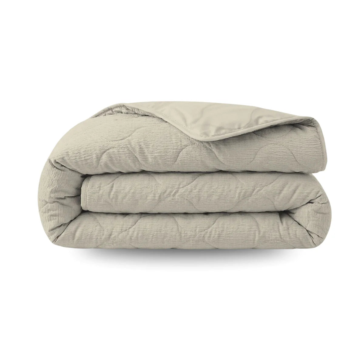 Couette d'été spéciale Zelesta en seersucker - Beige lait d'amande