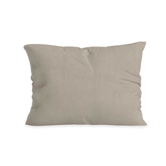 Ensemble de 2 taies d'oreiller Zelesta Special en seersucker - Gris chaud