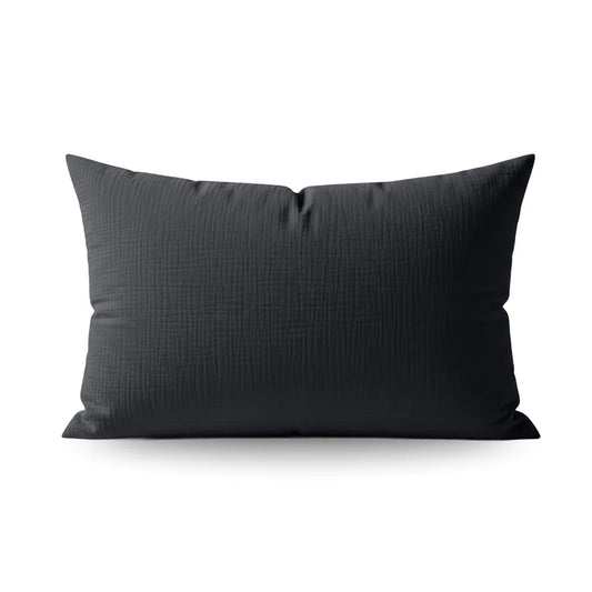 Zelesta Housse d'oreiller en mousseline de coton Special Teddy Lot de 2 - Anthracite