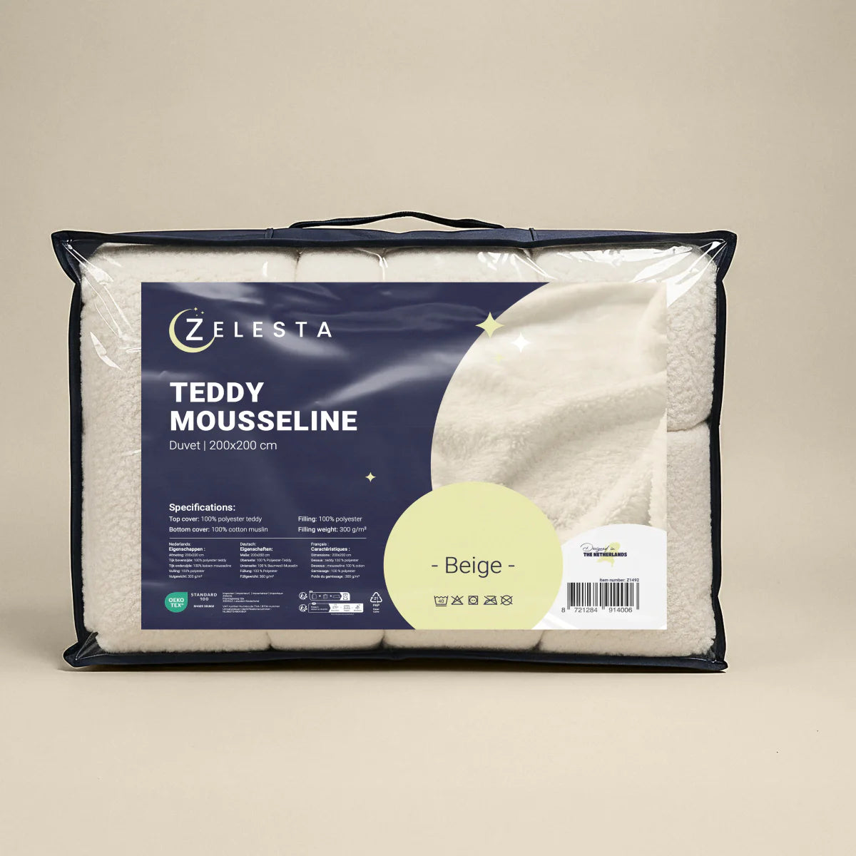 Couette en mousseline de coton spéciale Zelesta Teddy - Beige