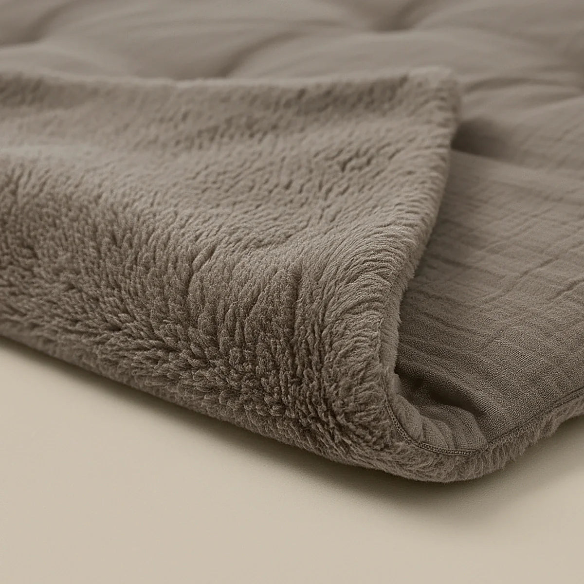 Couette en mousseline de coton spéciale Zelesta Teddy - Taupe