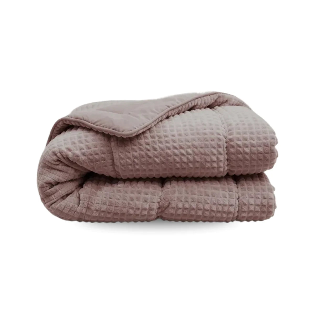 Couette à carreaux spéciale Zelesta Teddy - Vieux rose
