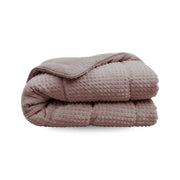 Couette à carreaux spéciale Zelesta Teddy - Vieux rose