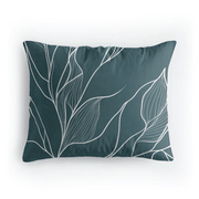 Ensemble de 2 taies d'oreiller en coton design Zelesta Pure - Feuilles blanches