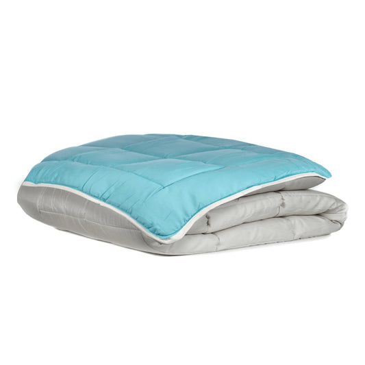 Zelesta Everyday Duo Zomerdekbed - Lichtgrijs & Zeegroen