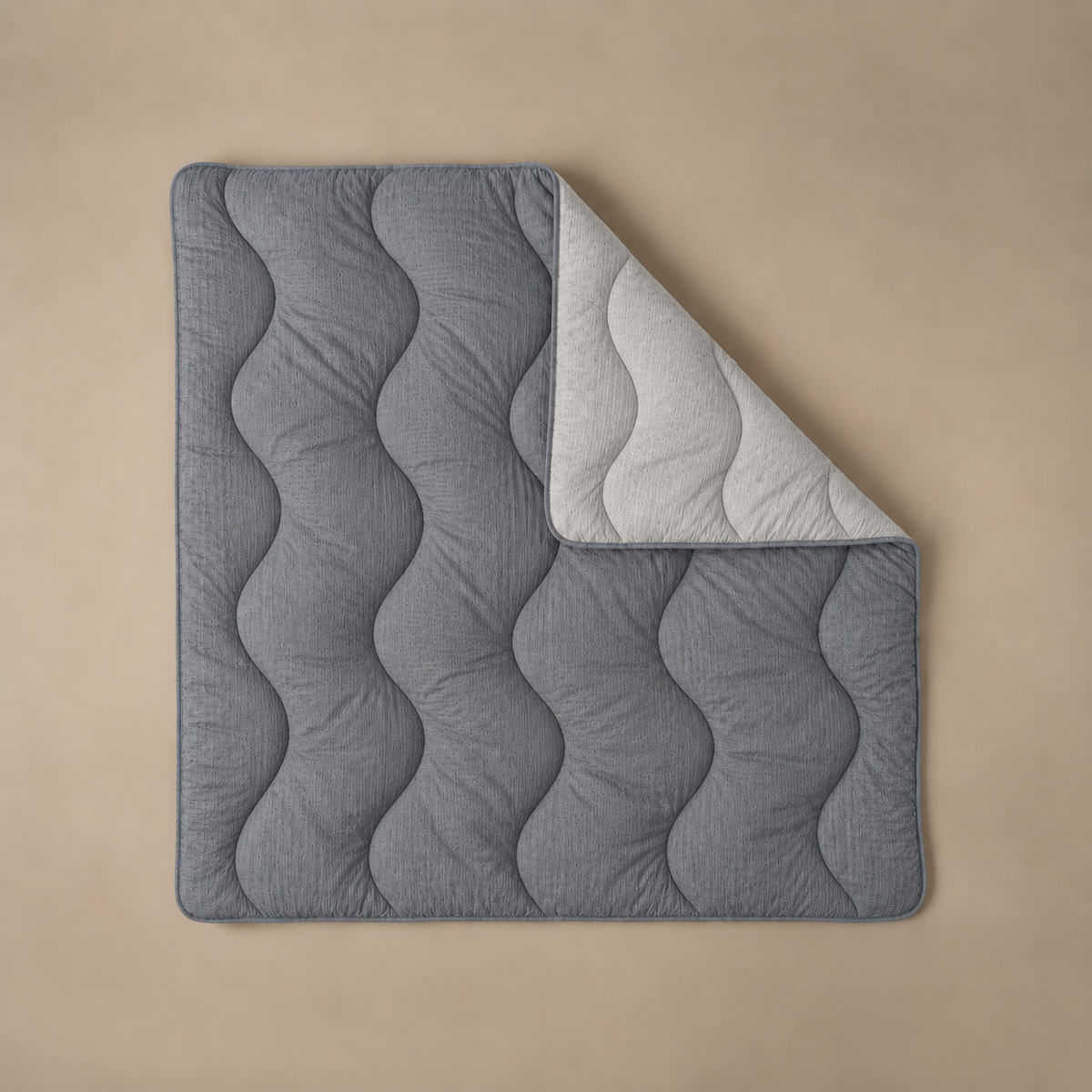 Zelesta Comfort Structure Seersucker Couette - Gris & Gris Clair