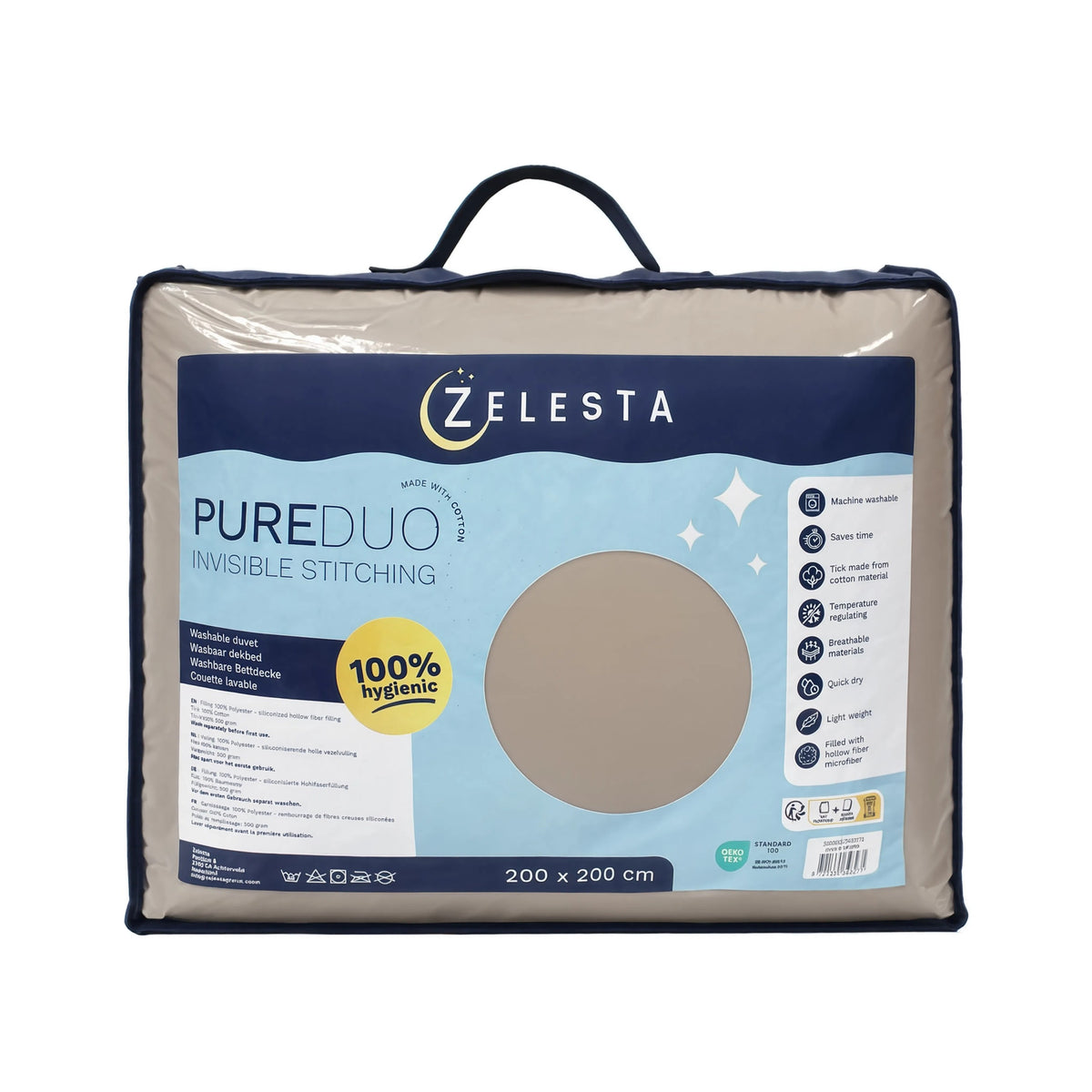Zelesta Pure Duo Seamless Cotton Duvet - Grey & Off White