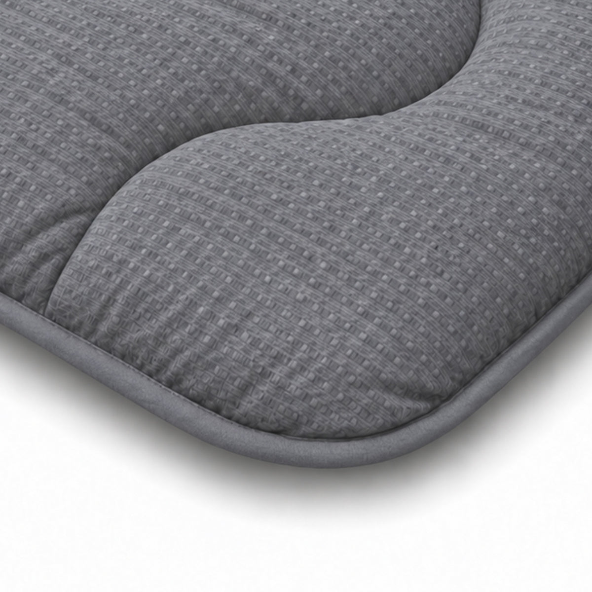 Zelesta Comfort Structure Seersucker Couette - Gris & Gris Clair